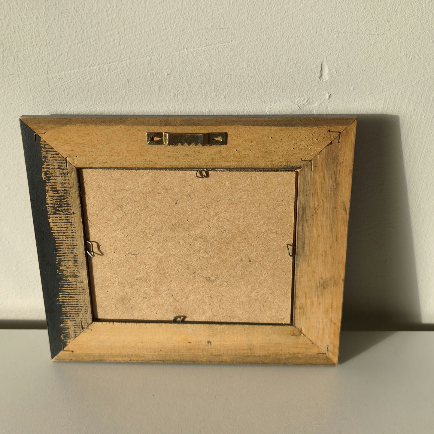 Figurative Landscape Oil Painting "Autumn Bridge" Vintage Small Art