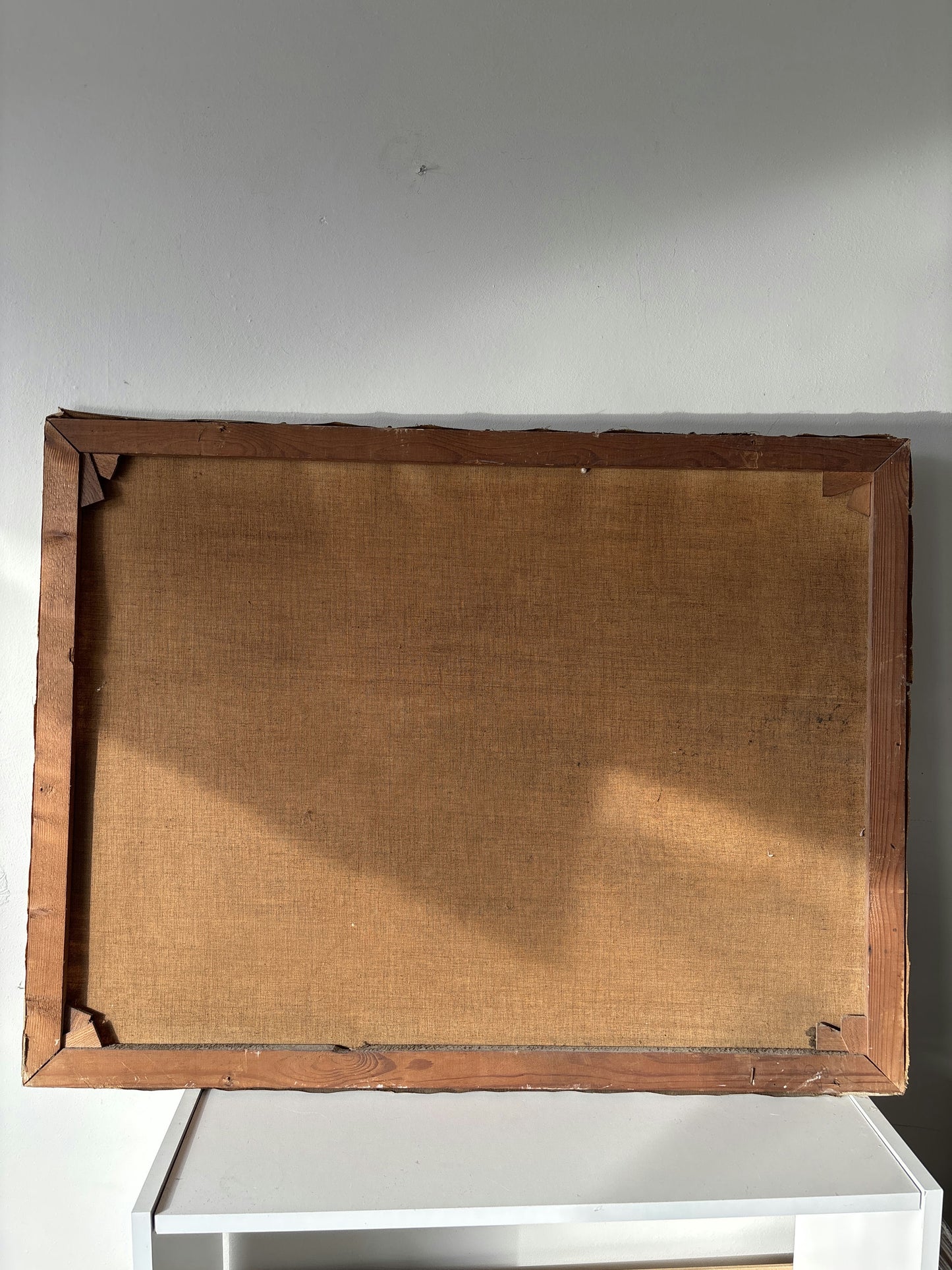 Antique Animals Oil Painting "Plowing Horses" Remarkable Large Artwork