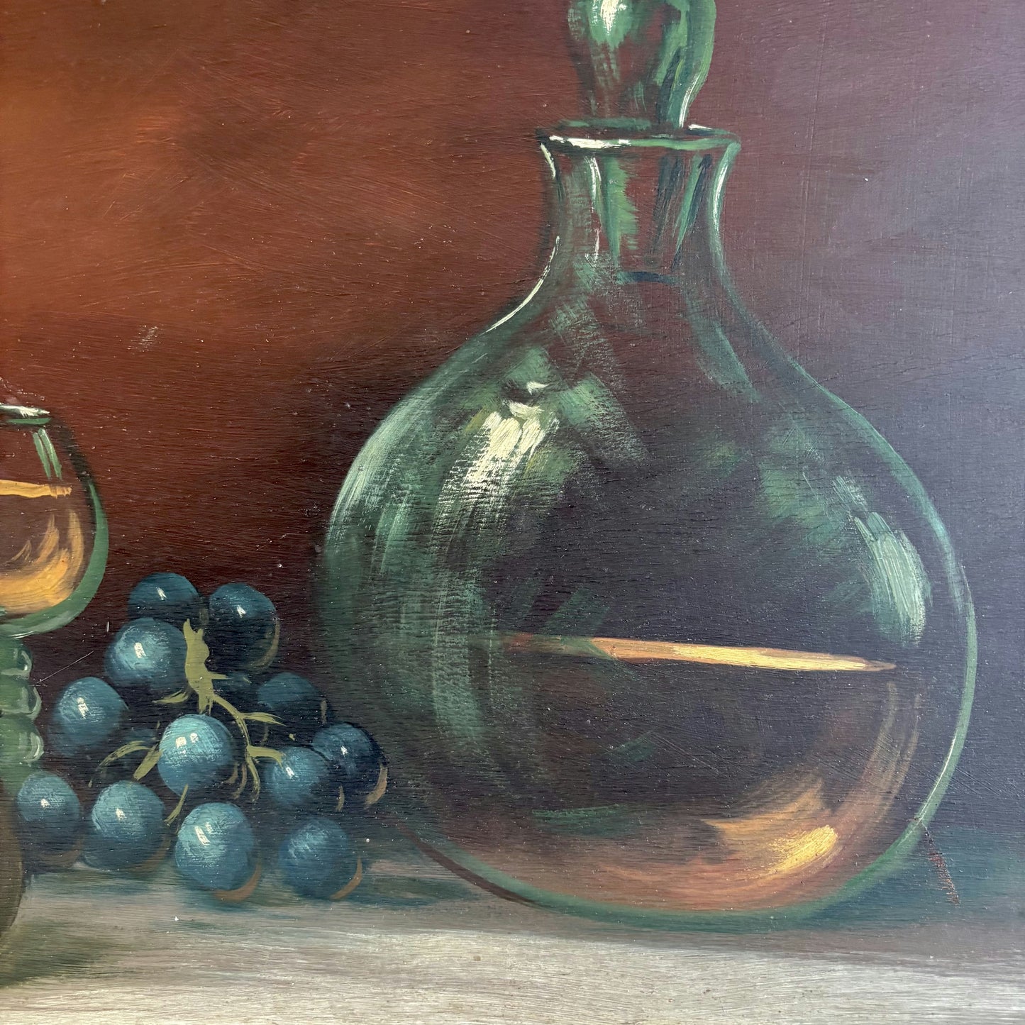 Classic Oil Painting Still Life "Glass Decanter" Figurative Large Artwork