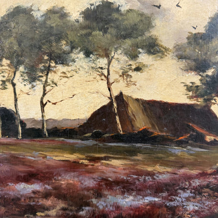 Original Landscape Oil Painting "Lonely Cottage" Traditional Art Holland Art Shop