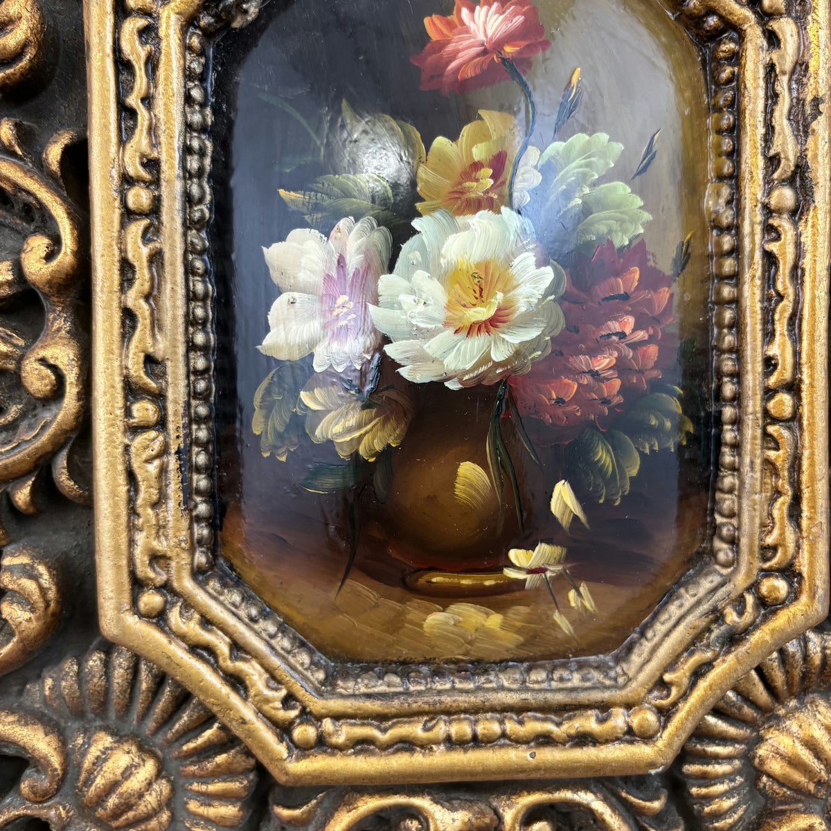 Detailed Floral Still Life Oil Painting 