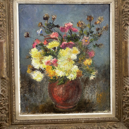 Original Flowery Still Life Oil Painting "Flower Vase" Expressive Large Artwork Holland Art Shop
