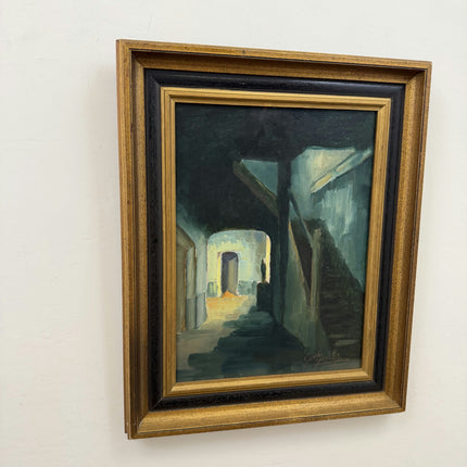 Elegant Cityscape Oil Painting "Stone Passage" Expressive Art Holland Art Shop