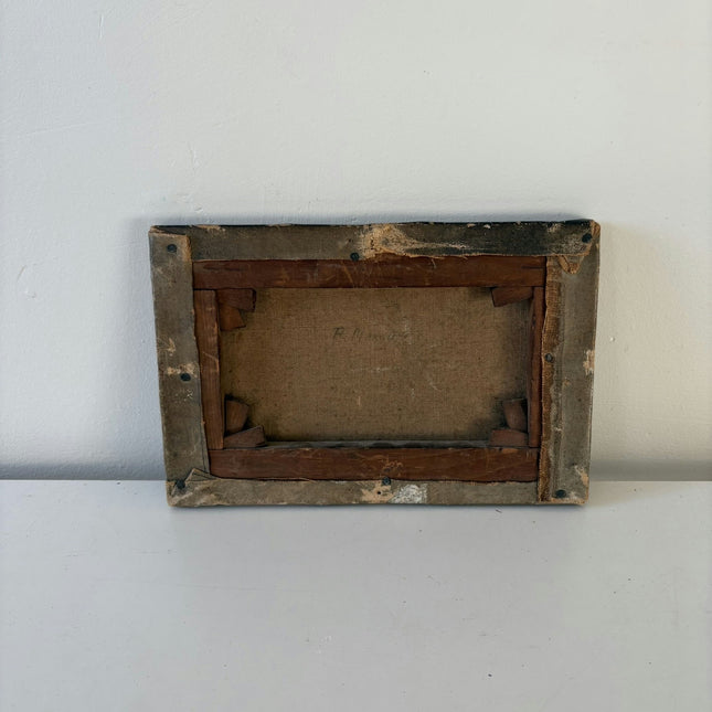 19th Century Antique Landscape Oil Painting "Canvas Backpanel" Small Art Holland Art Shop