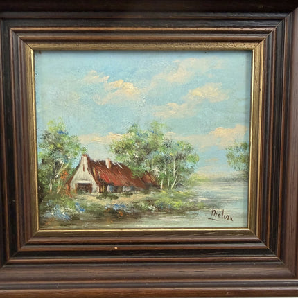 Handcrafted Landscape Oil Painting "Thatched Cottage" Traditional Small Art Holland Art Shop