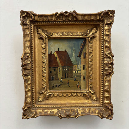 Classic Cityscape Oil Painting "Gilded Frame" Expressive Small Artwork Holland Art Shop