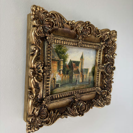 Marvelous Oil Painting Cityscape "City Stroll" Figurative Small Art Holland Art Shop