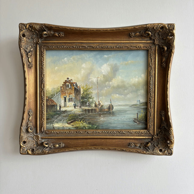 Elegant Winter Landscape Oil Painting "Gilded Frame" Expressive Dutch  Art Holland Art Shop