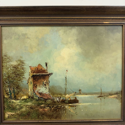 Traditional Seascape Oil Painting "Thatched House" Elegant Art Holland Art Shop