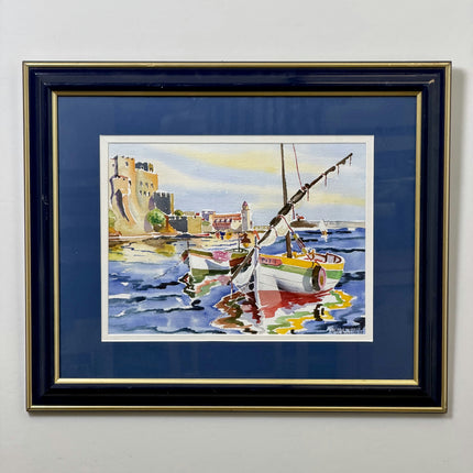 Original Scenery Aquarel "Picture Back" Handcrafted Art Holland Art Shop