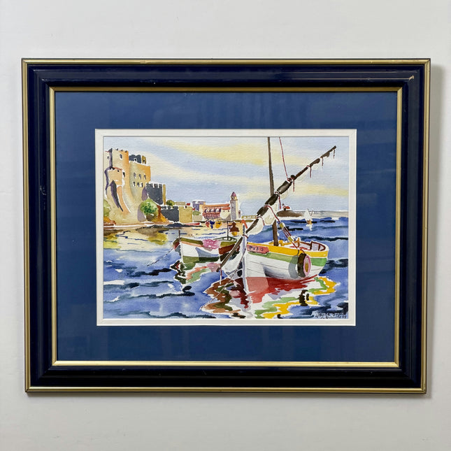 Original Scenery Aquarel "Picture Back" Handcrafted Art Holland Art Shop