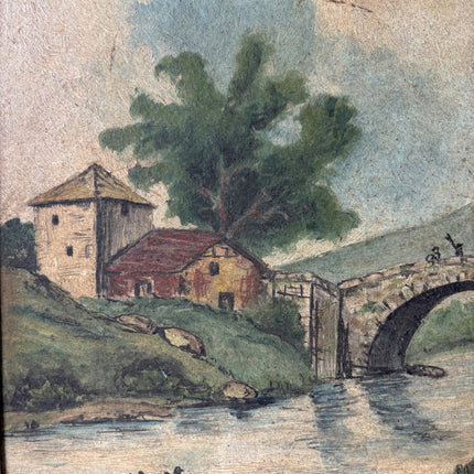 Authentic Landscape Oil Painting "Stone Bridge" Elegant Artwork Holland Art Shop