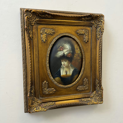 Handcrafted Portrait Oil Painting "Young Woman" Elegant Small Artwork Holland Art Shop
