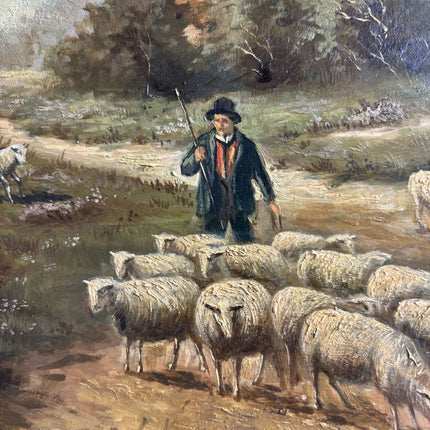 Original Landscape Oil Painting "Grazing Sheep" Detailed Art Holland Art Shop