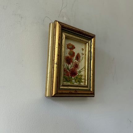 Authentic Floral Still Life Oil Painting "Golden Frame" Expressive Small Art Holland Art Shop