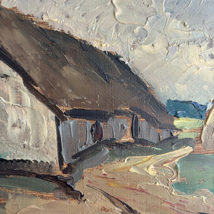 Vintage Farm Oil Painting "Thatched Cottage" Expressive Artwork Holland Art Shop