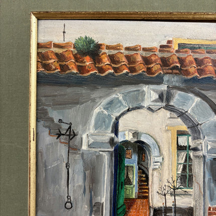 Detailed Cityscape Oil Painting "Arched Doorway" Authentic Artwork Holland Art Shop