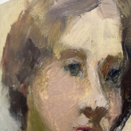 Authentic Portrait Oil Painting "Young Woman" Elegant Small Art Holland Art Shop