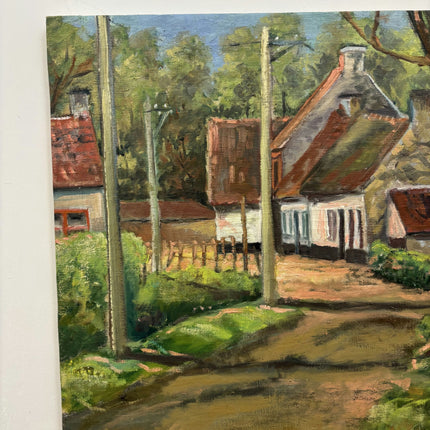 Handcrafted Landscape Oil Painting "Village Road" Authentic Artwork Holland Art Shop