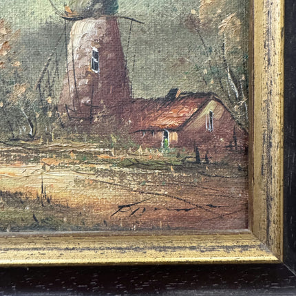 Authentic Landscape Oil Painting "Windmill Painting" Classic Small Art Holland Art Shop