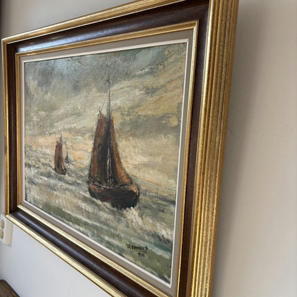 Detailed Seascape Oil Painting "Sailing Boat" Traditional Large Art Holland Art Shop