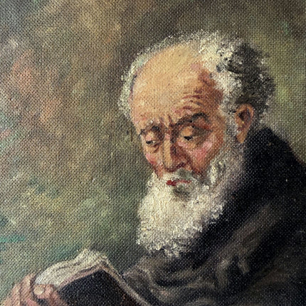 Classic Oil Painting Portrait "Reading Elderly Man" Refined Small Art Holland Art Shop