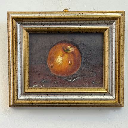 Traditional Still Life Oil Painting "Single Apple" Handcrafted Small Art Holland Art Shop