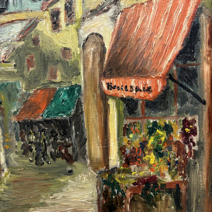 Vintage Cityscape Oil Painting "Narrow Street" Traditional Art Holland Art Shop