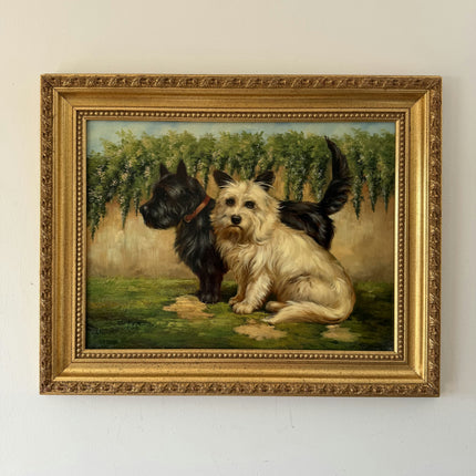 Figurative Oil Painting Animals "Two Dogs" Marvelous Medium Artwork Holland Art Shop