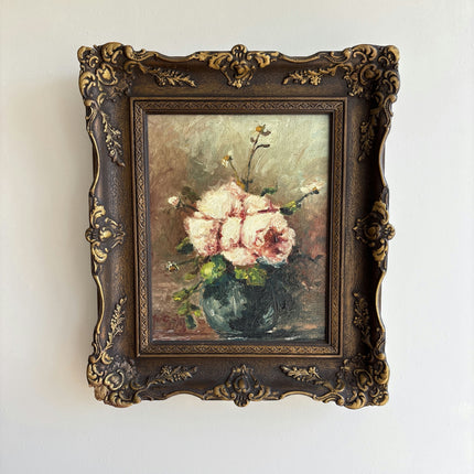 Elegant Floral Still Life Oil Painting "Pink Roses" Refined Art Holland Art Shop