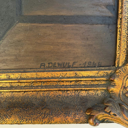 A Dewulf Detailed Interior Oil Painting "Gilded Frame" Traditional Large Artwork Holland Art Shop