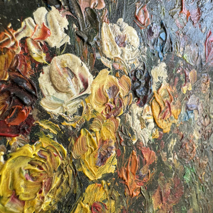 Elegant Floral Still Life Oil Painting "Flower Bouquet" Vintage Small Art Holland Art Shop