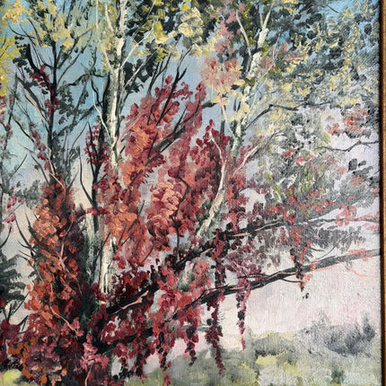 Vintage Landscape Oil Painting "Autumn Tree" Rustic Artwork Holland Art Shop