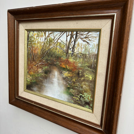Rustic Landscape Oil Painting "Wooded Stream" Vintage Artwork Holland Art Shop