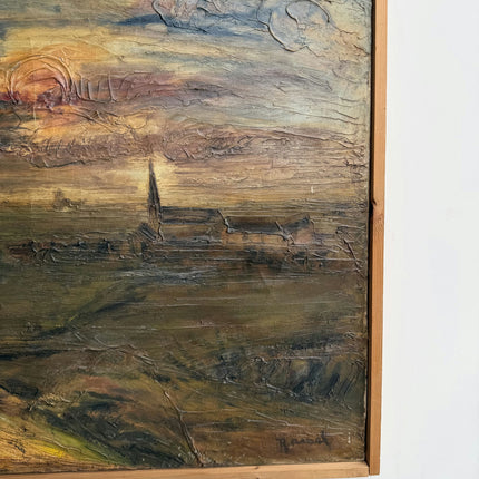 Classic Scenery Oil Painting "Setting Sun" Rustic Large Artwork Holland Art Shop