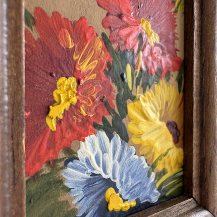 Handcrafted Floral Still Life Oil Painting "Framed Flowers" Small Artwork Holland Art Shop