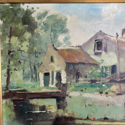 Detailed Farm Oil Painting "Thatched Cottage" Timeless Artwork Holland Art Shop