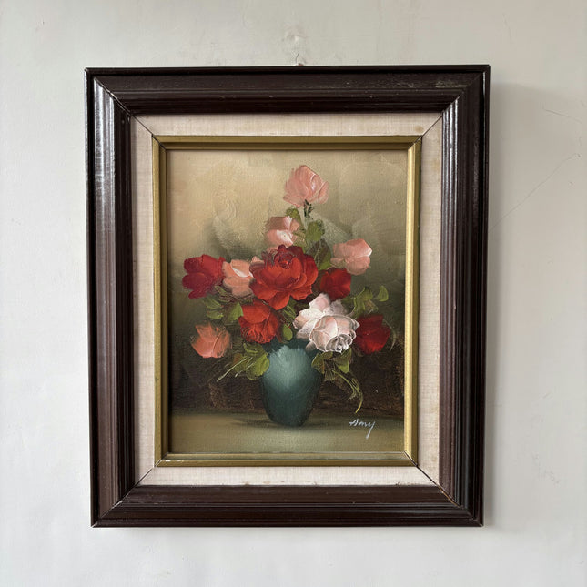 Vintage Floral Still Life Oil Painting "Vase Bouquet" Traditional Small Artwork Holland Art Shop