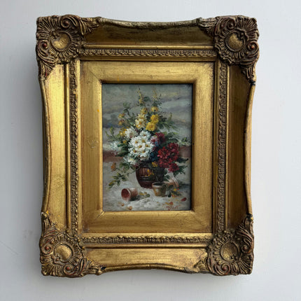 Detailed Floral Still Life Oil Painting "Flower Vase" Traditional Small Artwork Holland Art Shop