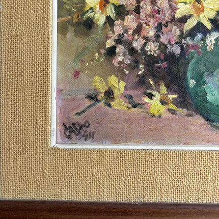 Rustic Floral Still Life Oil Painting "Green Vase" Classic Art Holland Art Shop
