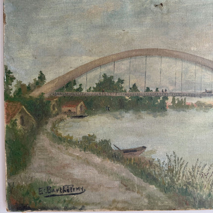 Detailed Landscape Oil Painting "Arched Bridge" Expressive Artwork Holland Art Shop