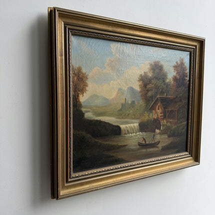 1888 Antique Scenery Oil Painting "Two Fishermen" Art Holland Art Shop