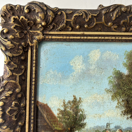 Handcrafted Farm Oil Painting "Thatched Cottage" Traditional Small Artwork Holland Art Shop
