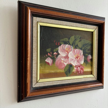 Rustic Floral Still Life Oil Painting "Pink Roses" Original Small Art Holland Art Shop