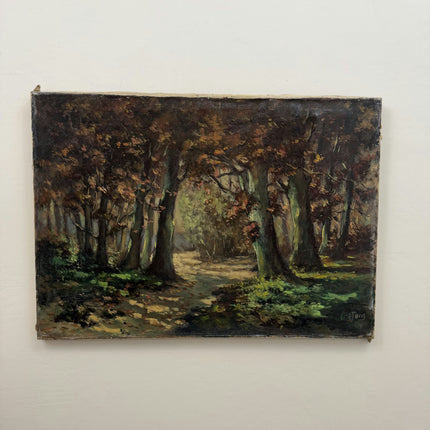 Refined Landscape Oil Painting "Wooded Path" Rustic Large Artwork Holland Art Shop
