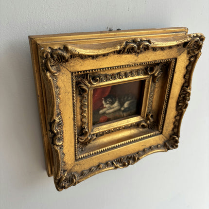 Original Animals Oil Painting "Gilded Frame" Timeless Small Art Holland Art Shop