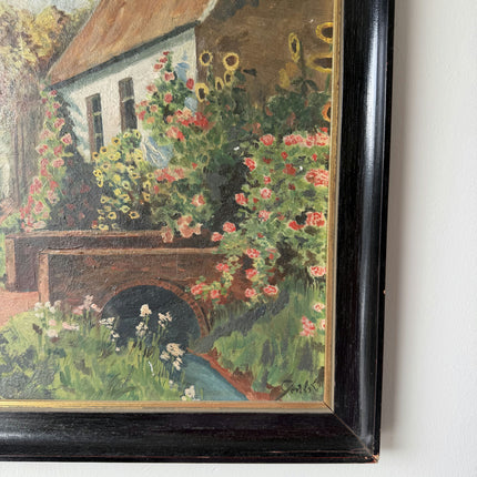 Refined Oil Painting Landscape "Flowering Cottage" Fine Medium Art Holland Art Shop