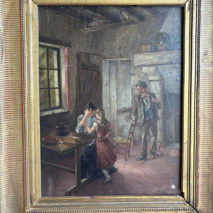 19th Century Antique Figurative Oil Painting "Weeping Woman" Art Holland Art Shop