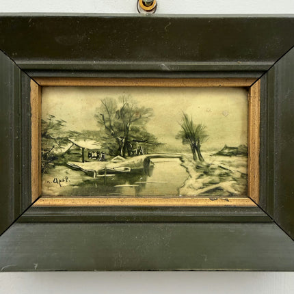 Handcrafted Landscape Oil Painting "Framed Painting" Authentic Small Artwork Holland Art Shop