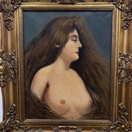 Antique Portrait Oil Painting "Young Woman" Traditional Artwork Holland Art Shop